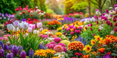 Obraz premium A Symphony of Colors in a Vibrant Spring Garden