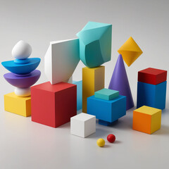 Fototapeta premium 3D Abstract Shapes