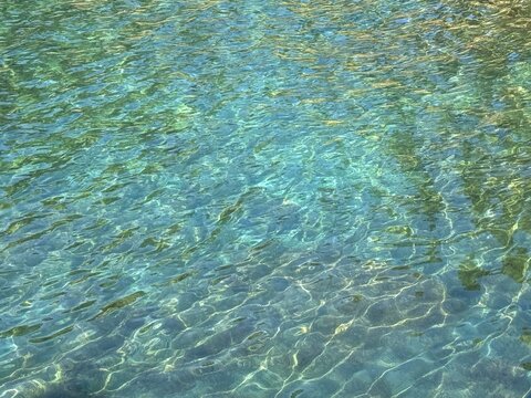 Sea beautiful turquoise blue water calm surface
