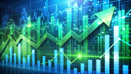 Green Arrow Upward Trend on Financial Chart