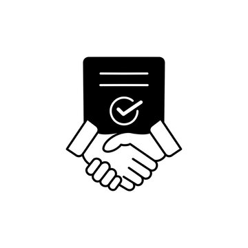 recommend clip art: Partnership and handshake concept editable stroke outline icon isolated on white background flat vector illustration. Pixel perfect.