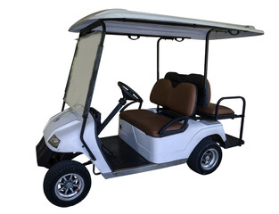 Electric golf car in the summer resort