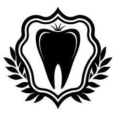 Dental logo icon vector silhouette on white background