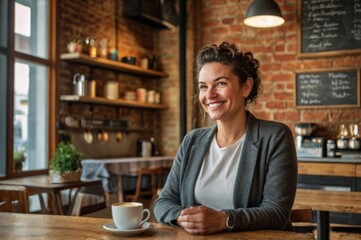 Small Business Entrepreneur in cafe