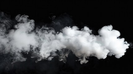 Abstract white smoke clouds on black background