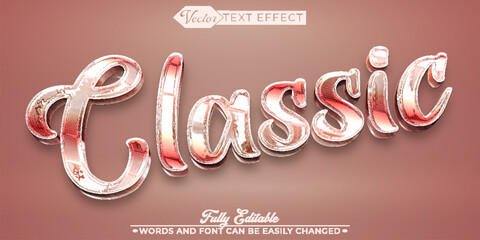 Oldest Classic Retro Vintage Red Vector Editable Text Effect Template