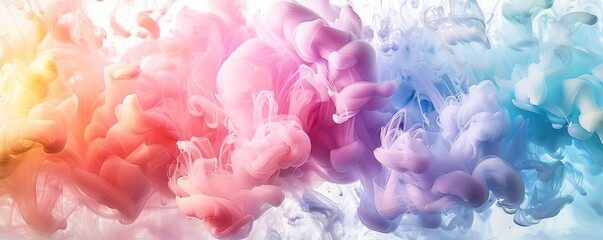 Fototapeta premium Abstract colorful ink clouds in water creating vibrant and dynamic artwork