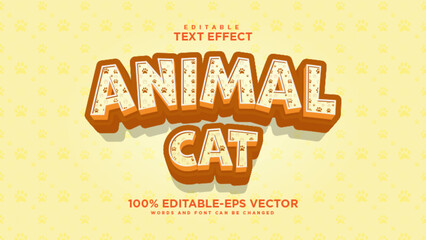Animal cat editable text effect logo