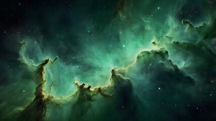 Fototapeta premium 緑の星の海原/星々の輝き