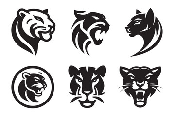 set of black and white tigers