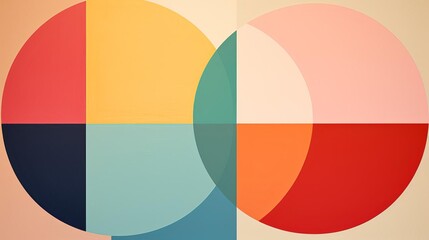 Obraz premium Minimalist Geometric Circles in Pastel Colors