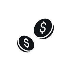 Coins. Money simple glyph icon. Vector solid isolated black illustration.