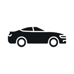 Sports car simple glyph icon. Vector solid isolated black illustration.