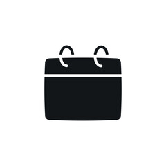 Calendar simple glyph icon. Vector solid isolated black illustration.