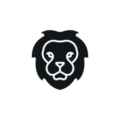 Lion head simple glyph icon. Vector solid isolated black illustration.