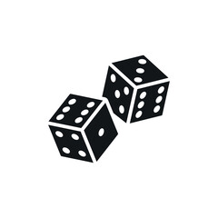 Dice simple glyph icon. Vector solid isolated black illustration.