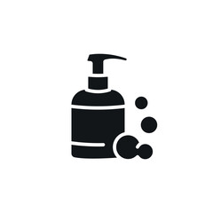Liquid soap simple glyph icon. Vector solid isolated black illustration.