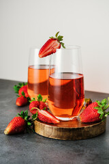 Strawberry sparkling wine.