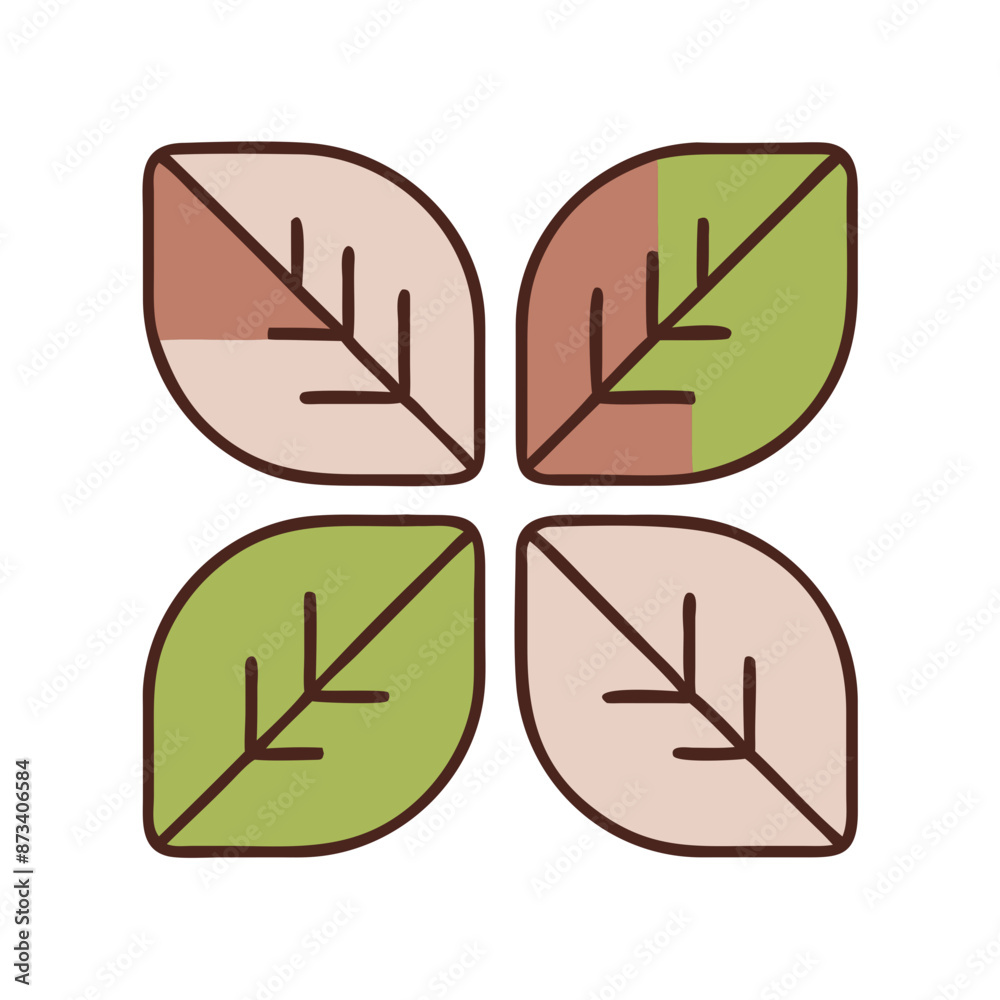 Poster leaves icon set