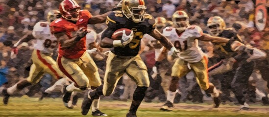 American Football Players in Action
