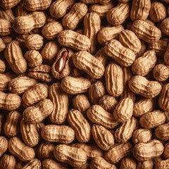 Fototapeta premium Peanuts as food background. Top view flat lay