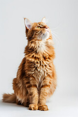 Obraz premium Cat sitting on a white background