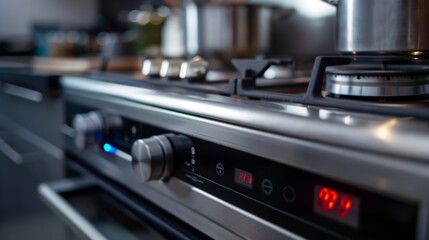 An upclose view of a smart ovens builtin thermometer with accurate temperature readings displayed in bold font.