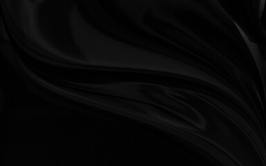 Black gray satin dark fabric texture luxurious shiny that is abstract silk cloth background with patterns soft waves blur beautiful.