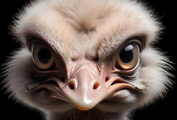close up portrait of an ostrich with big eyes