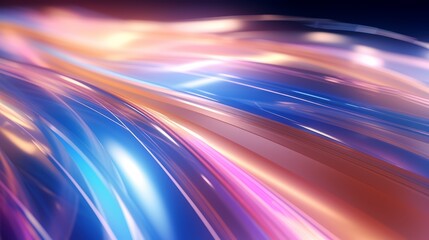 A vibrant, abstract image featuring dynamic, flowing light trails in shades of blue, pink, and orange, evoking a sense of motion and energy.