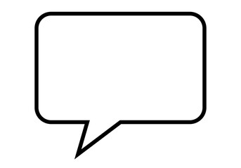 Icono negro de bocadillo de hablar en fondo blanco