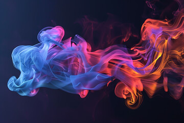 Floating smoke-like shapes in various colors on a black background, creating an ethereal and mesmerizing visual effect.