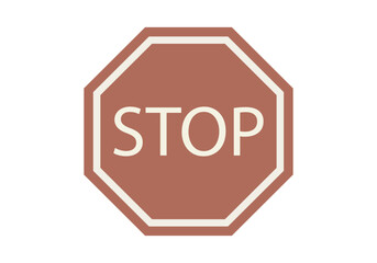 Señal roja de stop o parar en fondo blanco