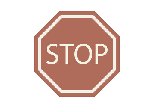 Se&ntilde;al roja de stop o parar en fondo blanco