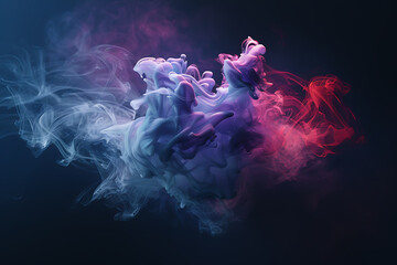 Floating smoke-like shapes in various colors on a black background, creating an ethereal and mesmerizing visual effect.