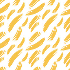 Vector seamless pattern of yellow palette hand-drawn brush stroke isolated on a white background
