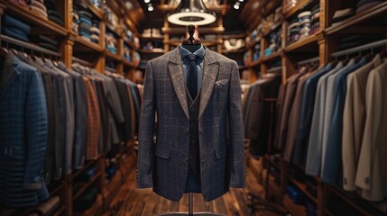 Obraz premium Tailored Suit on Display in a Fashionable Boutique