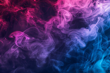 Floating smoke-like shapes in various colors on a black background, creating an ethereal and mesmerizing visual effect.