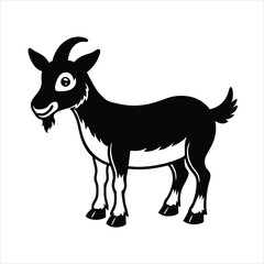 funny goat isolated on vector