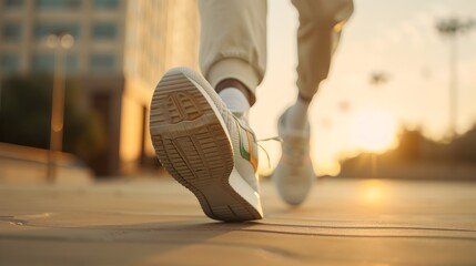 Student Rushing Urgently with Dynamic Running Motion Captured at Low Angle