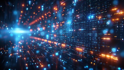 Fototapeta premium Abstract Digital Network with Glowing Lights