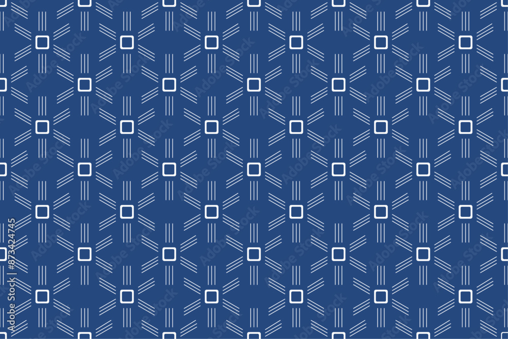 Leinwandbilder a background of six-pointed shapes repeated throughout the pattern. blue background.
