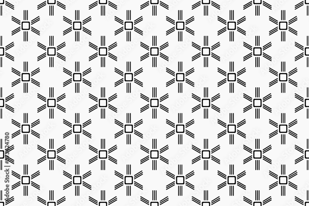 Poster A background of six-pointed shapes repeated throughout the pattern.