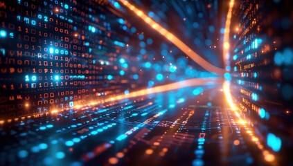 Digital Data Flow: A Futuristic Visualization