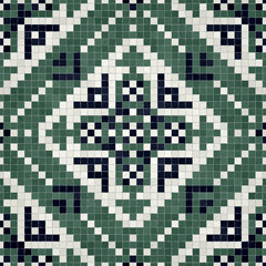 Mosaic tiles  background, seamless vector pattern