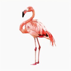 Obraz premium Flamingo Minimalist fashion cartoon isolated whitebackground