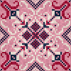 Fototapeta premium Mosaic tiles background, seamless vector pattern