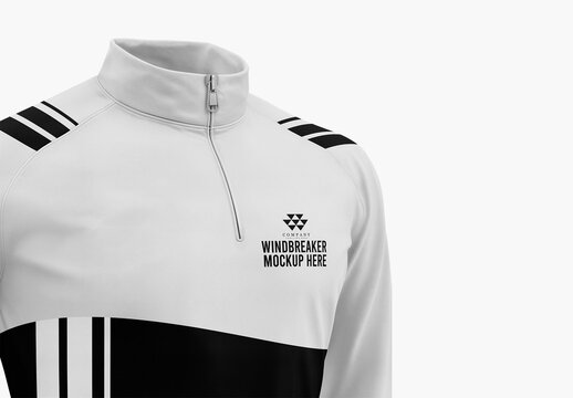  Windbreaker Mockup - Half Side View