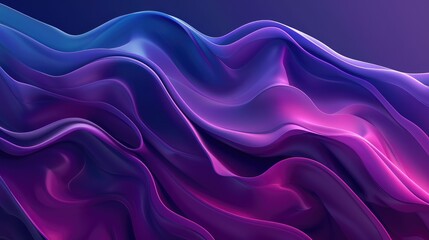 A rich 3D liquid wave banner with a gradient of deep purple to sapphire blue, giving off an aura of luxury and mystery.