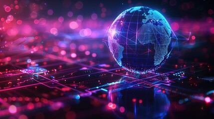 The world wide web in the form of a globe in the phone. global internet connection